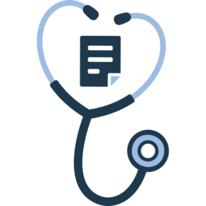 stethoscope icon with document